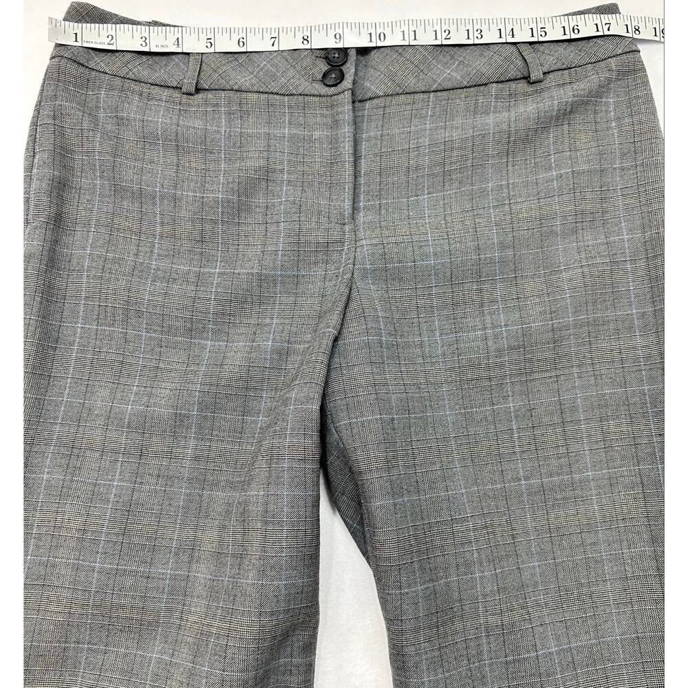 NWT LOFT Marisa Gray Plaid Wool Cuffed Trouser Pants Women’s Size 10 - Picture 8 of 13